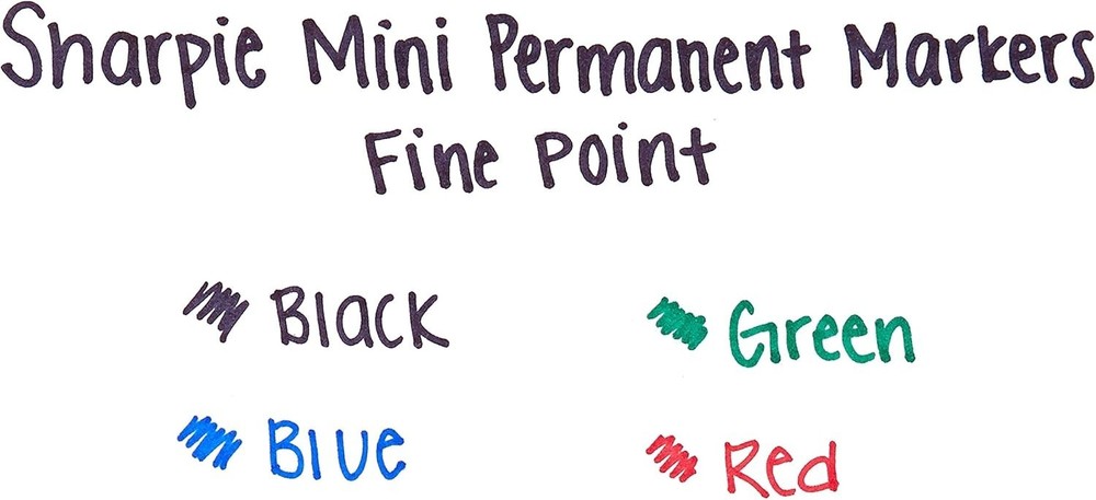 Sharpie Mini Permanent Markers Fine Point Assorted Colors 4 Pack