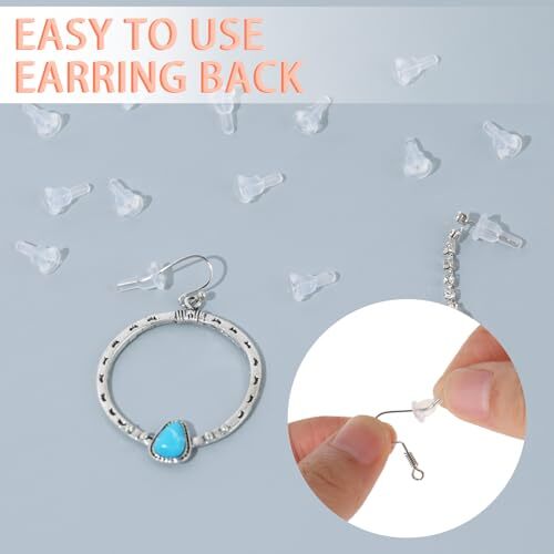 60 PCS Full-Cover Silicone Earring Backs for Studs, Clear Earring Backs Clear