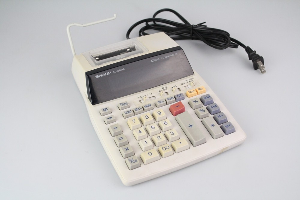 Sharp EL-1801 PIII Digit Print/Display Electronic Calculator Deluxe Desktop