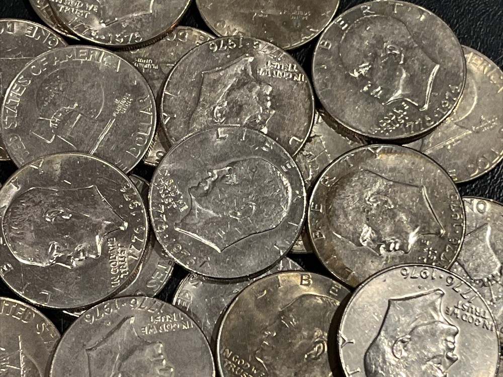 1976d Eisenhower Dollar • Bold Lettering • Type 1 • Type I • Average Circulated