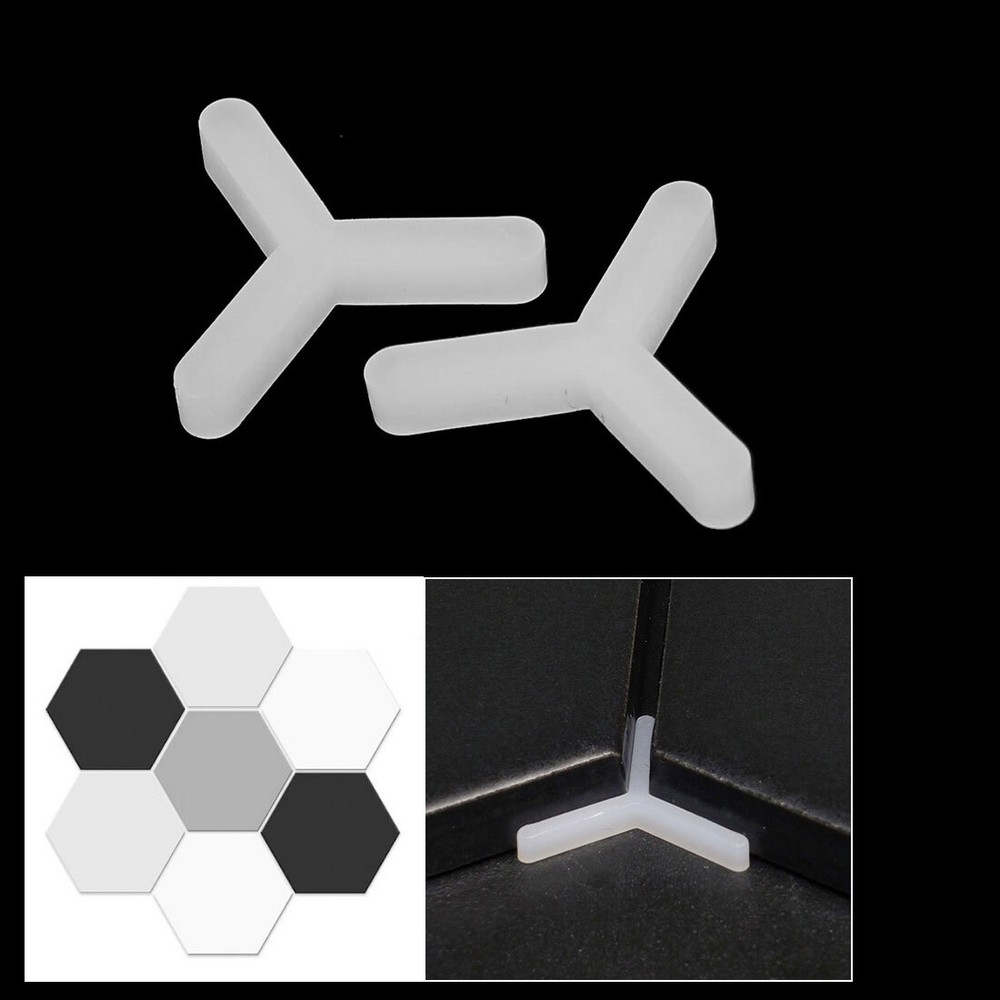 1000pcs Wall Floor Tile Plastic Y Type Spacers Tiling Tools 3mm White
