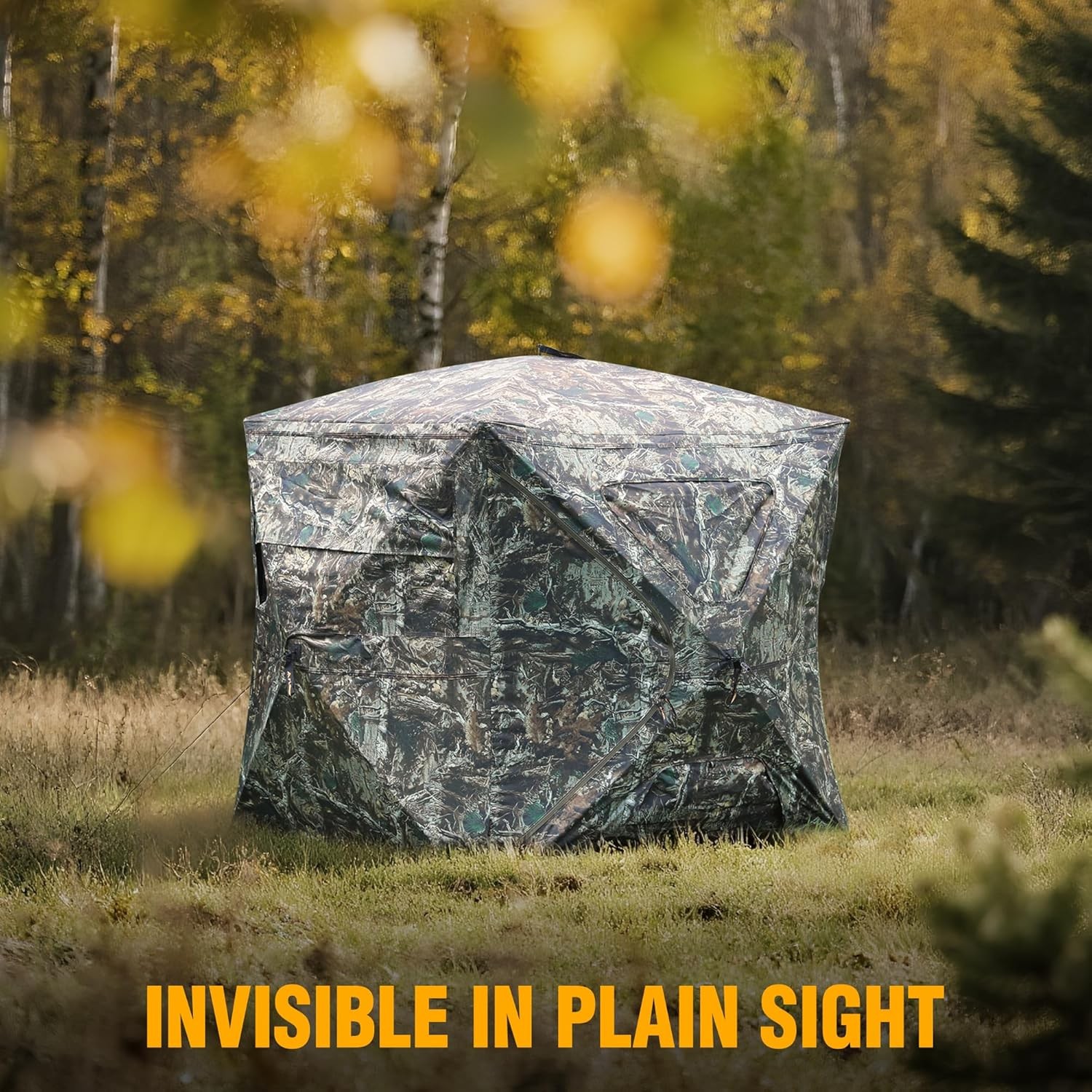 FLISSA Hunting Blind See-Through with Full-Opening Door 3-4 Person 270 Degree US