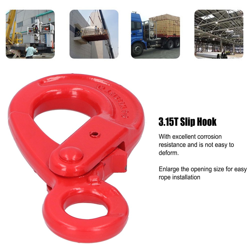 Slip Hook Safty Lock Self Locking Eye Type Safety Lifting Hooks Working Tension