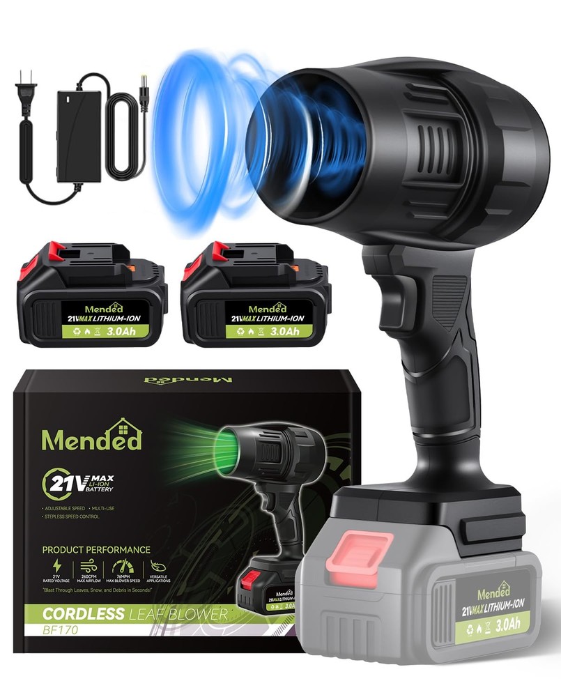 Sakertool Cordless Leaf Blower Portable Dust Cleanner,Handheld Blower with 2 ...