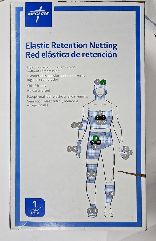 Medline NONNET09 Elastic Retention Netting Size 9 1 Box/1 Roll