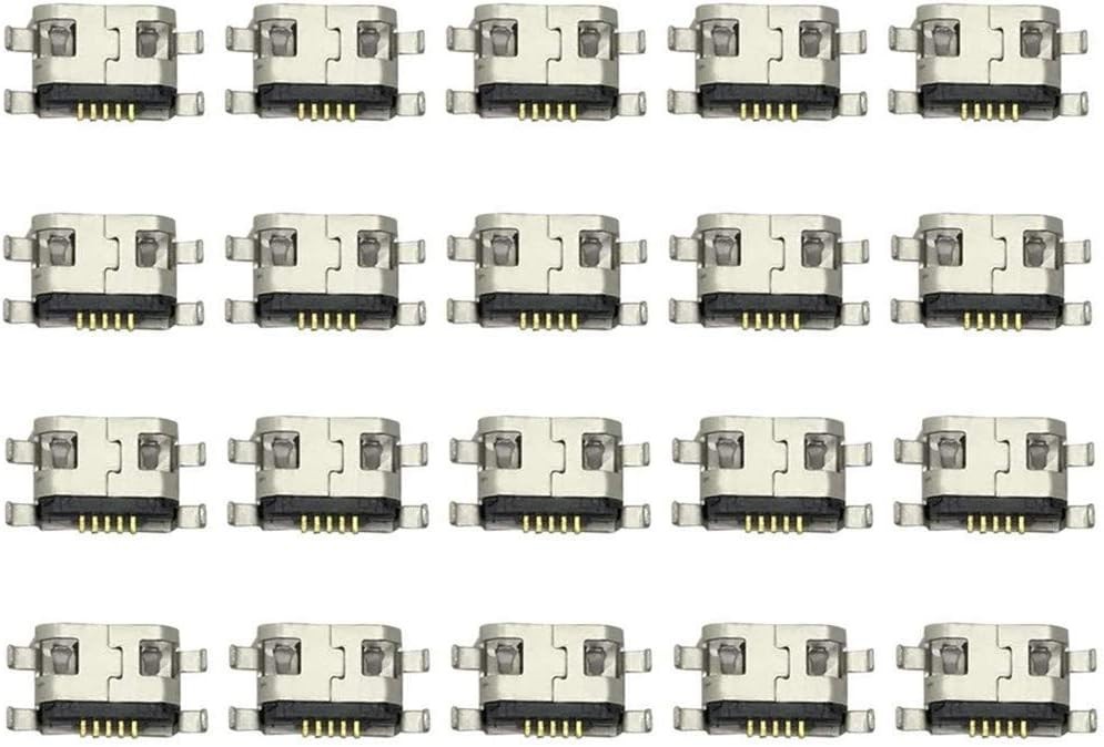 Micro USB Type B Female Socket 180 Degree 5-Pin SMD SMT Jack Connector silver