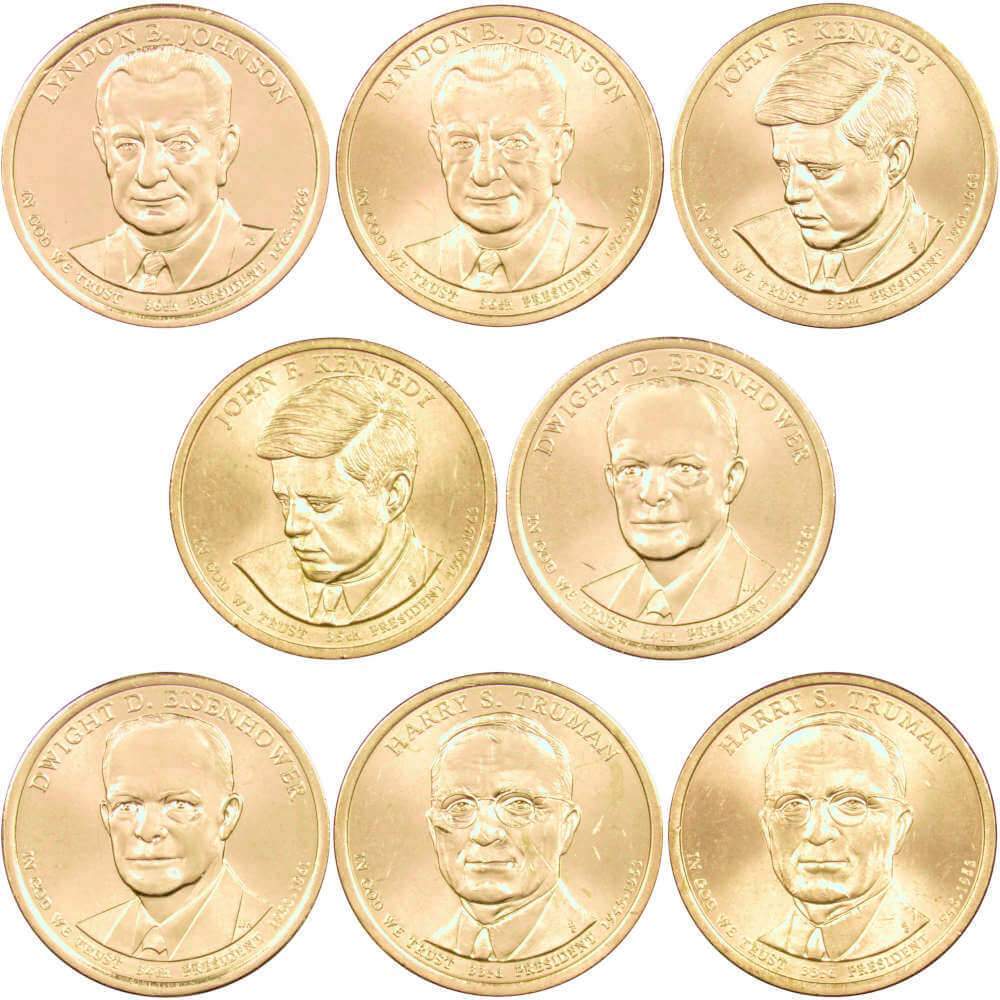 2015 P&D Presidential Dollar 8 Coin Set BU Uncirculated Mint State $1