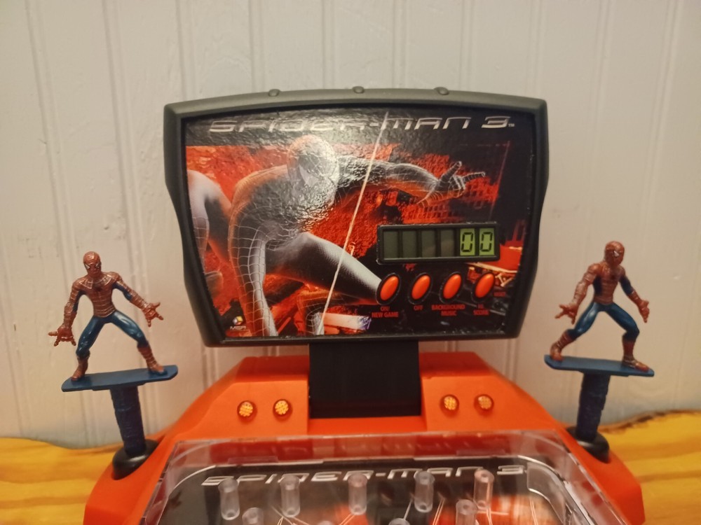 Marvel SPIDER-MAN 3 Table-Top Pinball Machine Complete with Box Used Tested