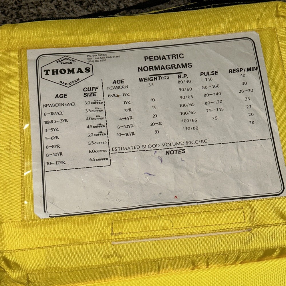 Thomas Pack EMS, Yellow Peds Intubation Pack With Assorted Modules