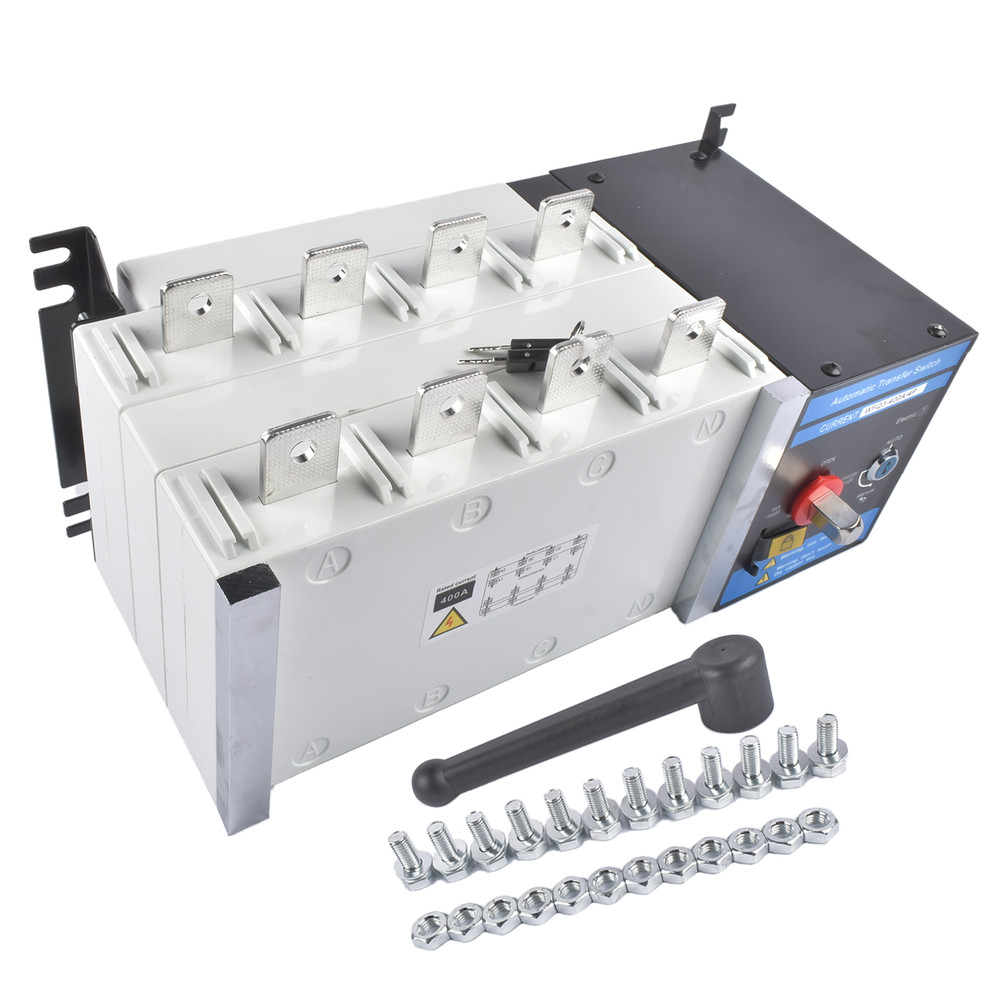 Industrial Automatic Transfer Switch 4P 400A 110V or 220V Auto or Manual Mode