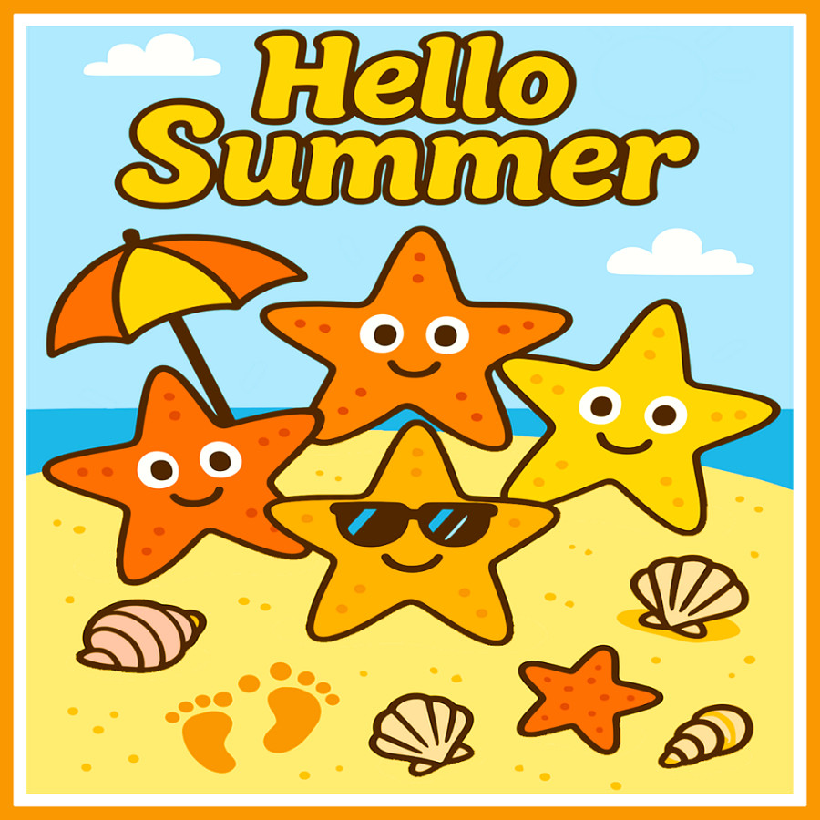 30 Custom Hello Summer Art Personalized Address Labels