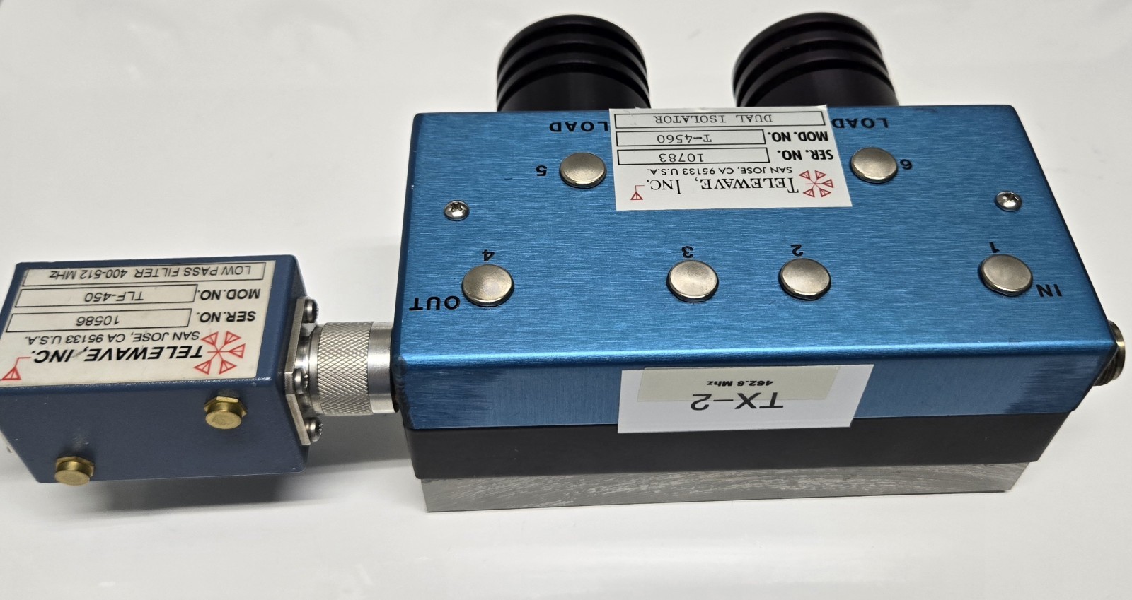 TELEWAVE T4560 UHF 100 Watt Dual Circulator Isolator GMRS 406-512 Mhz Loads LPF