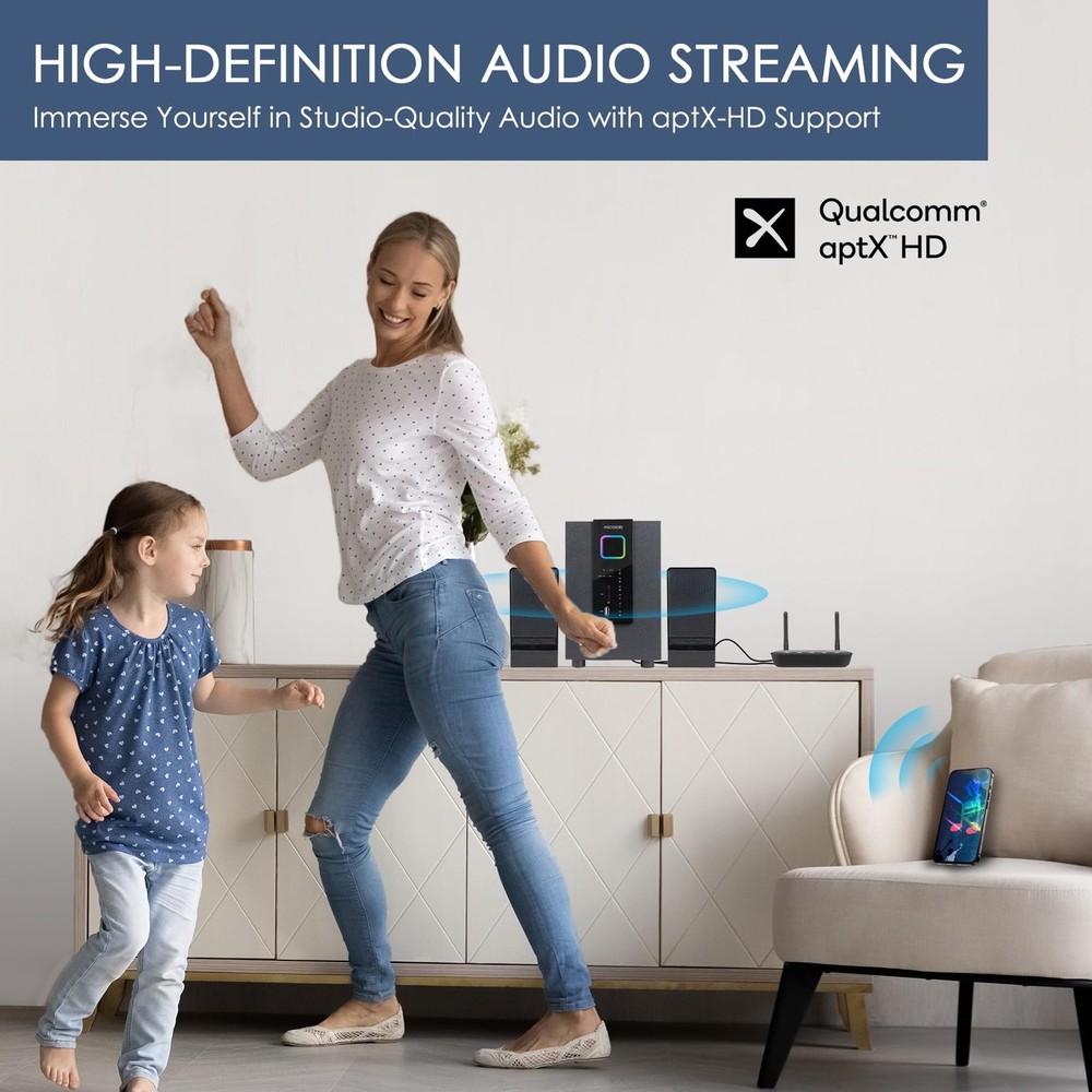 Bluetooth Transmitter Receiver for TV Home Stereo, aptX Low Latency & HD Long...