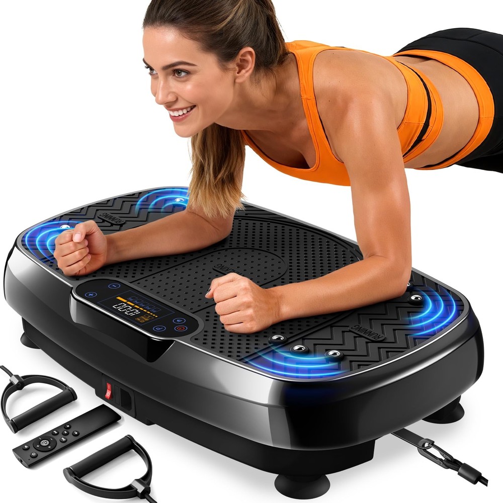 Vibration Plate Exercise Machine, 450Lbs Capacity Full Body Workout Platform,...