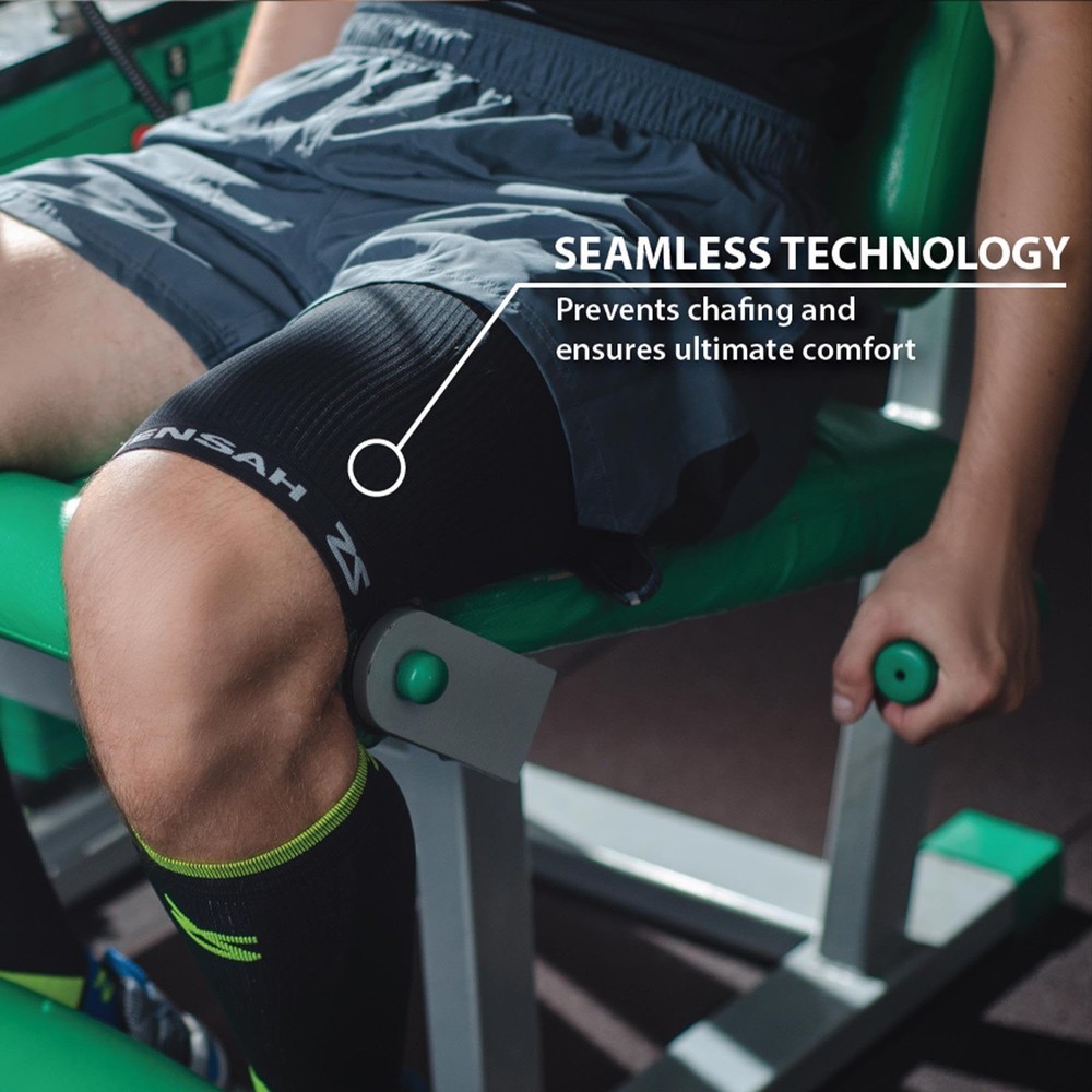 Zensah Thigh Compression Sleeve - Support for Pulled Hamstring, Quad Strain, Gro