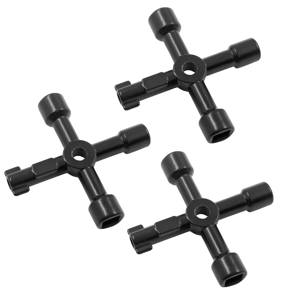 3Pcs 4-Way Multi-Functional Utilities Key Electric Cabinet Keys Triangle Squa...