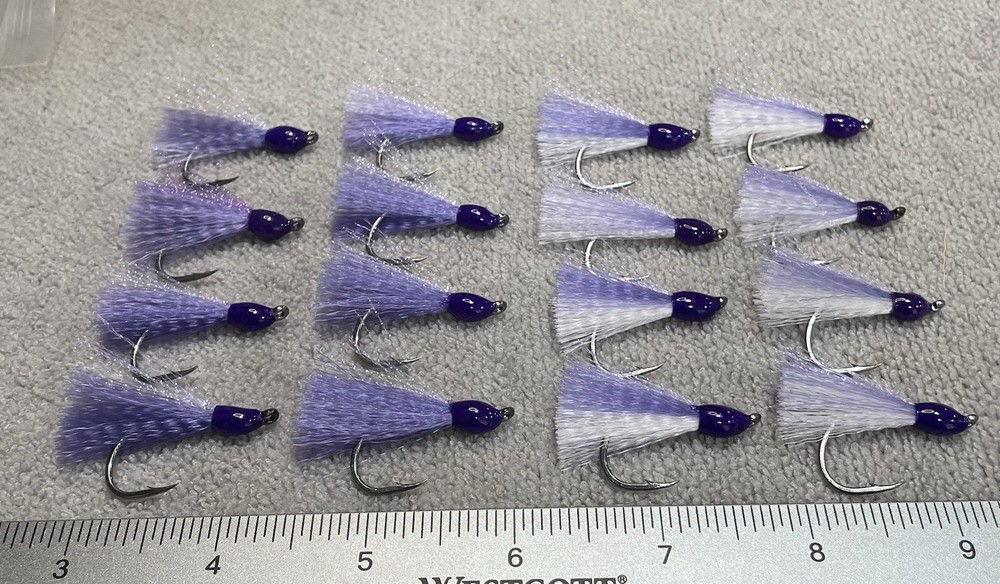 16 purple Pompano Jig Teasers Hook Size 2/0