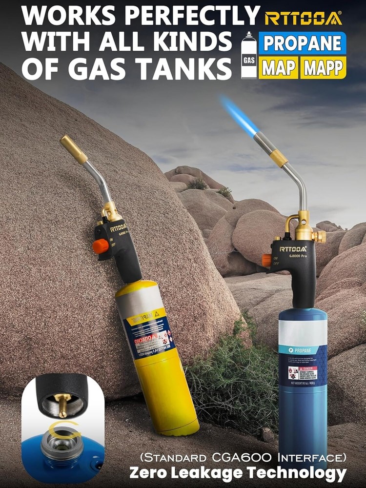 Industrial-Grade Adjustable Flame Propane Torch for Soldering & Welding Needs