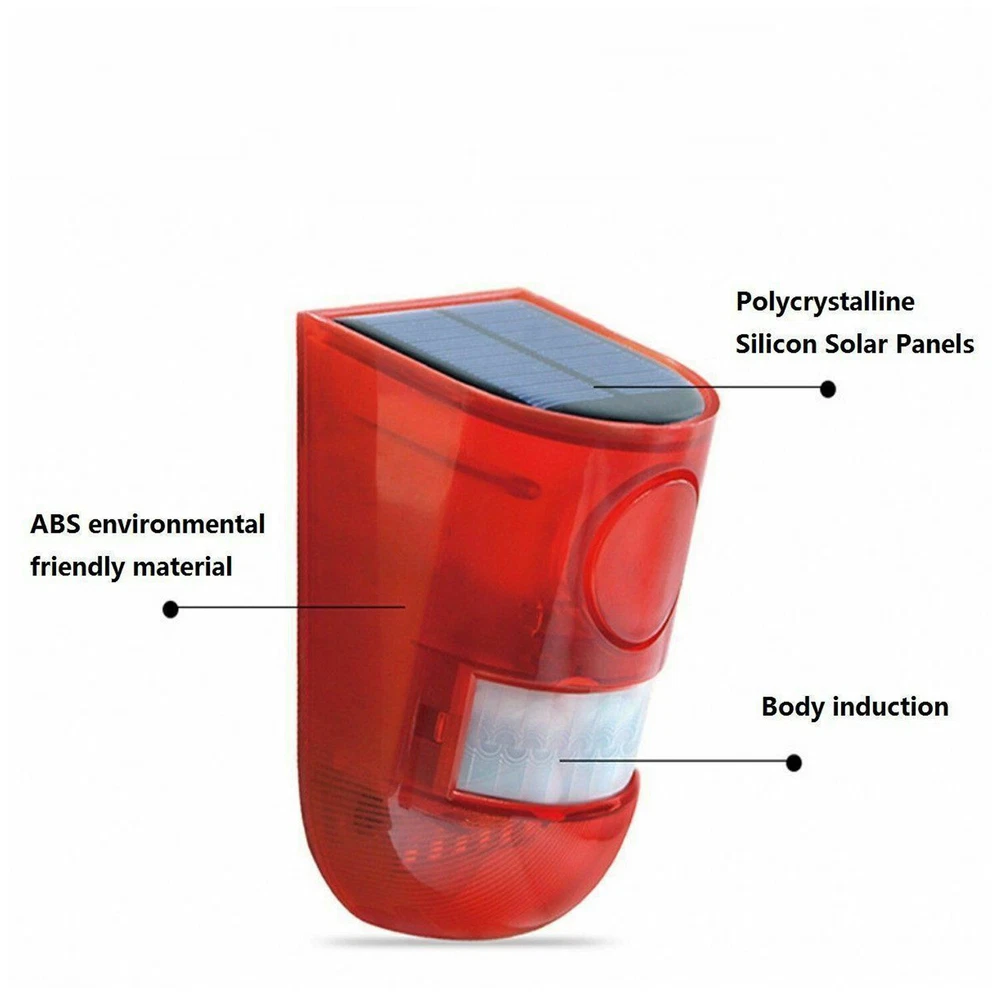 Magic Solar Alarm Warning Satety Anti-Theft Flashing Light Sensor Garden Yard