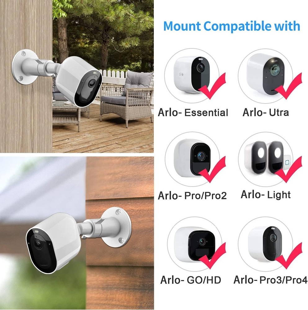Adjustable Security Wall and Ceiling Mount - Compatible with Arlo & Ring Devices