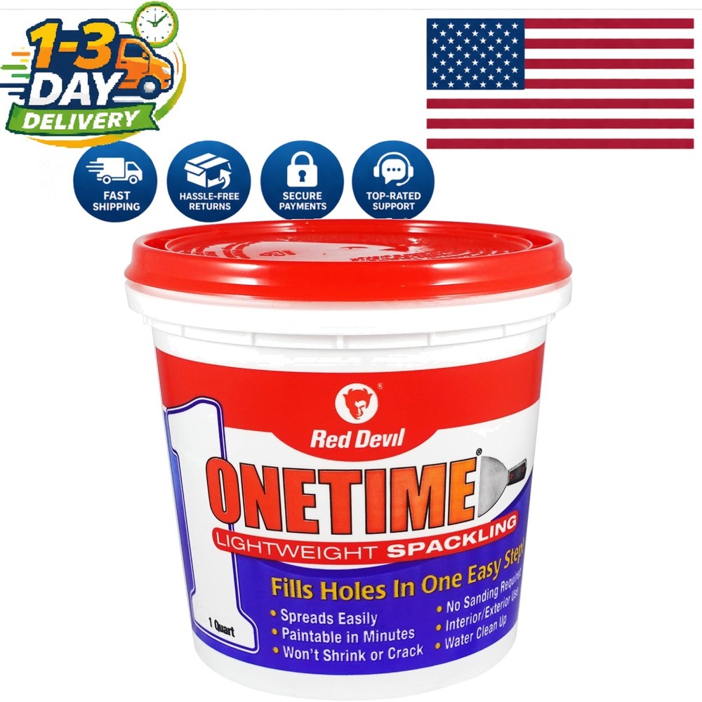 Versatile 1 Quart Lightweight Spackle - Ideal for Interior and Exterior Repairs