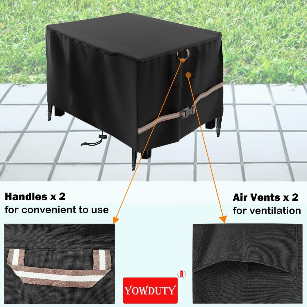 Rectangular Propane Gas Fire Pit Table Cover 52x34x24, Waterproof Heavy Duty ...