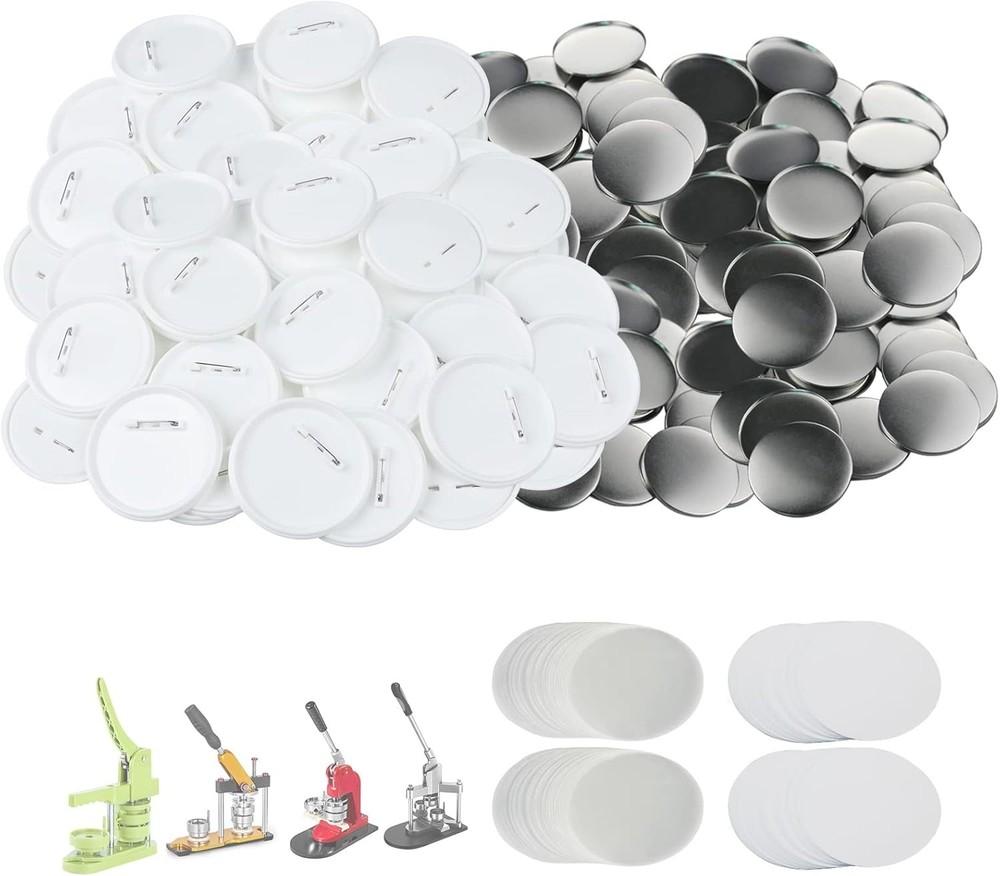 100 Sets 75mm/3 inch Button Supplies Button Parts for Button Maker Machine 75...
