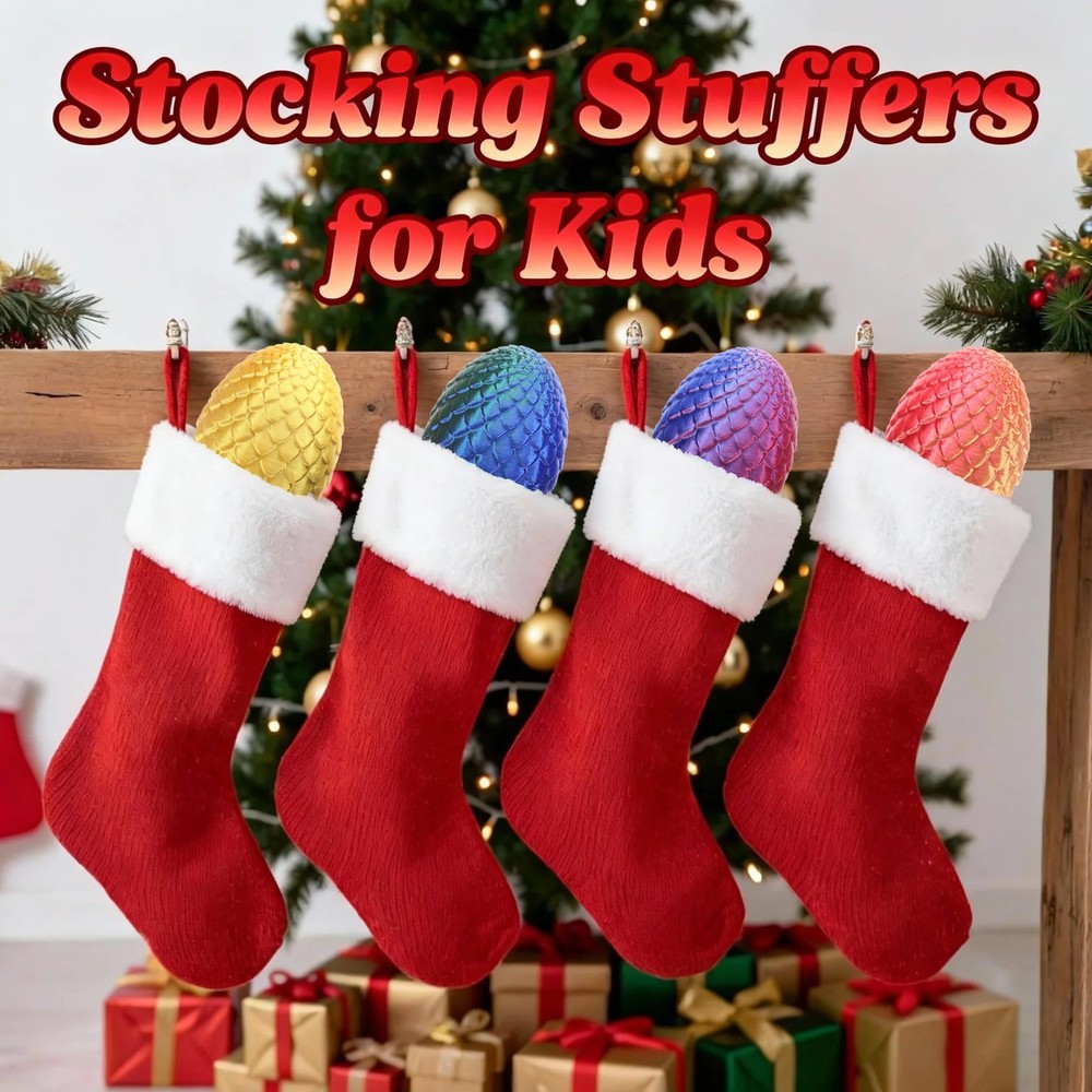 4PCS 3D Printed Dragon Eggs with Inside, Class Small, Without Keychain