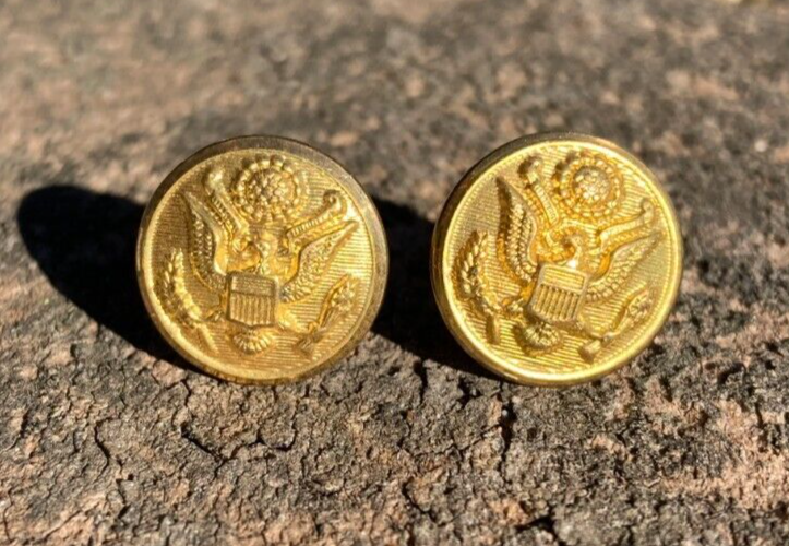 WW2 US Army Military Dress Cap Hat Studs Buttons Screws Brads Pins