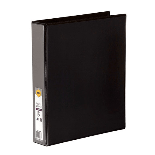 NEW 12x Marbig Clear View Insert Ring Binder Folder 3D 38mm A4 Black