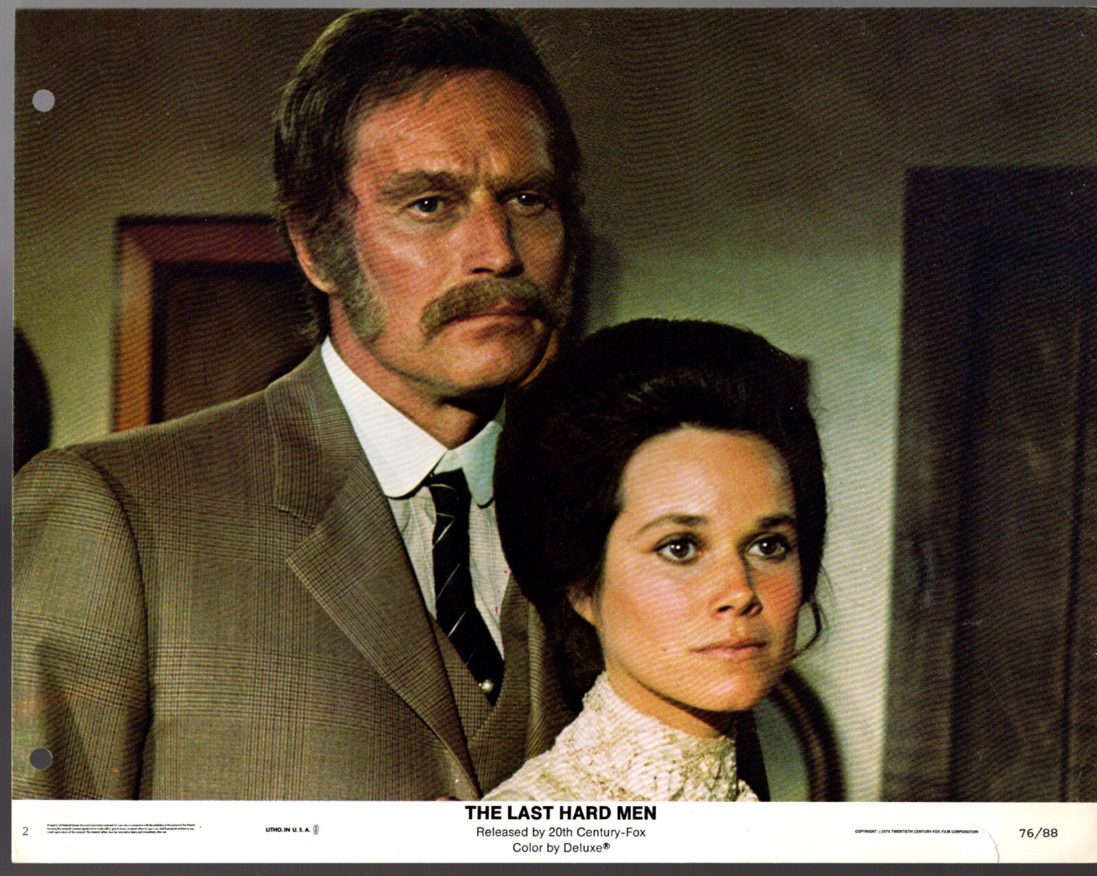 7 Lobby Cards 1976 THE LAST HARD MEN Charlton Heston, James Coburn