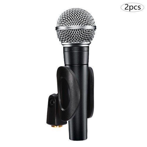 2Pcs Universal 180° Microphone Clips Clamp Holder For Wired/ Wireless Mic Stand