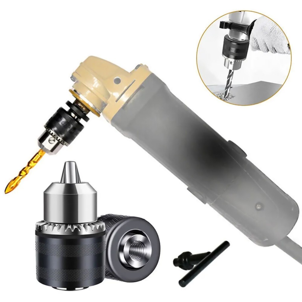 Angle Grinder Electric Drill Conversion Collet Chuck Head Adapter With Wrench