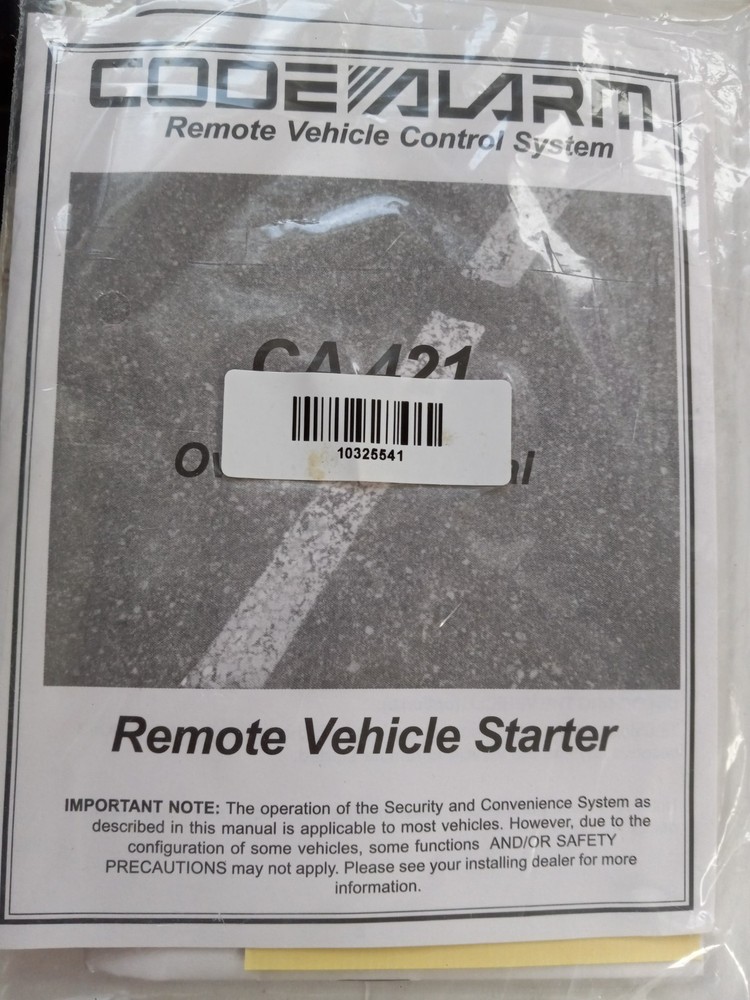 CODE ALARM ca421 Pro Single Button Auto Remote Start System NIB