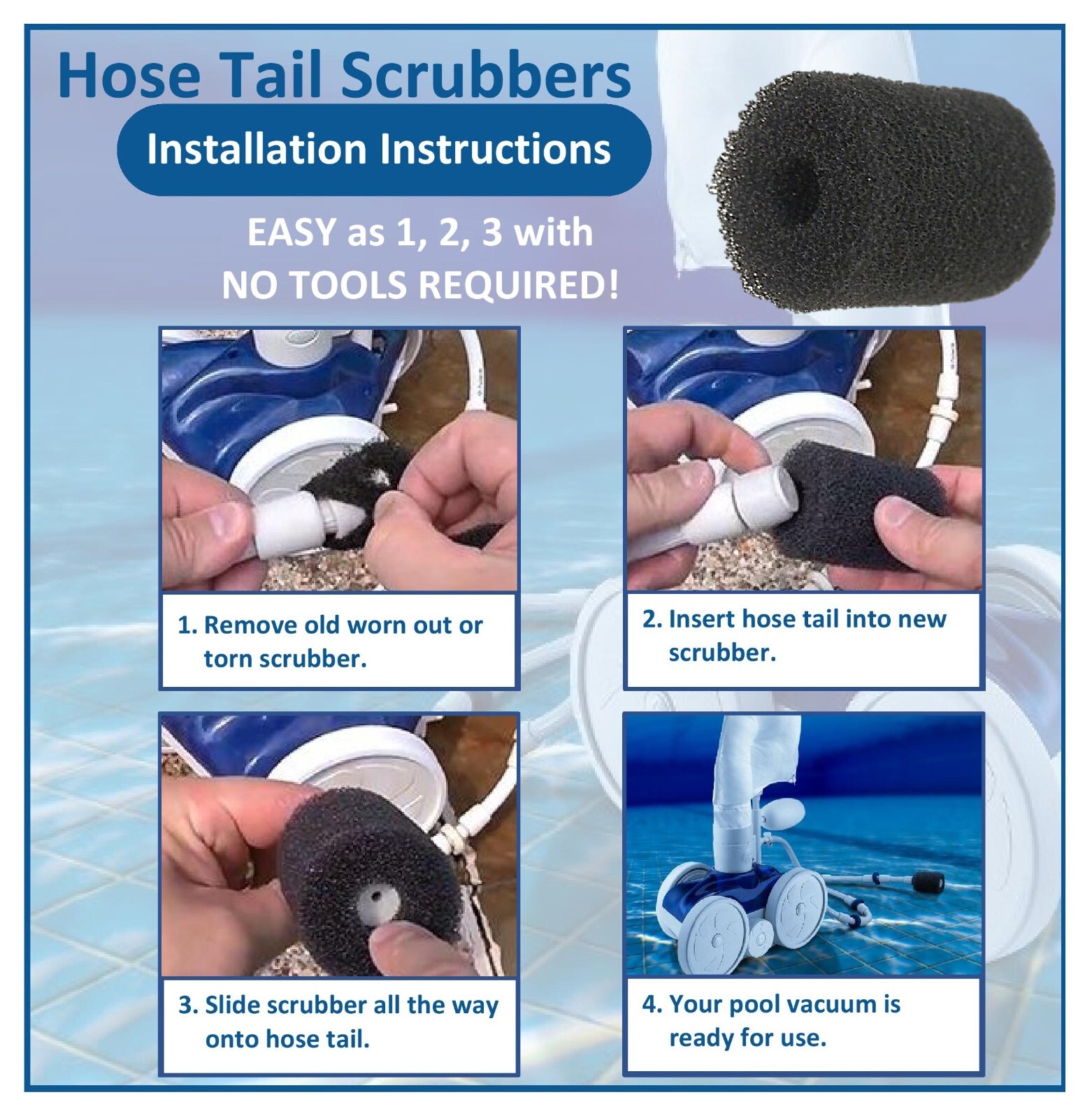 Pool Cleaner Sweep Tail Scrubber fits Polaris 180 280 360 380 9-100-3105 12-Pack