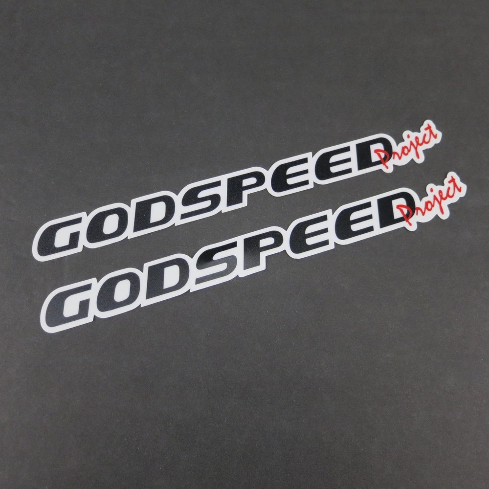 2x PIECES GODSPEED PROJECT RACING GSP LASER PRINTED DECALS STICKERS