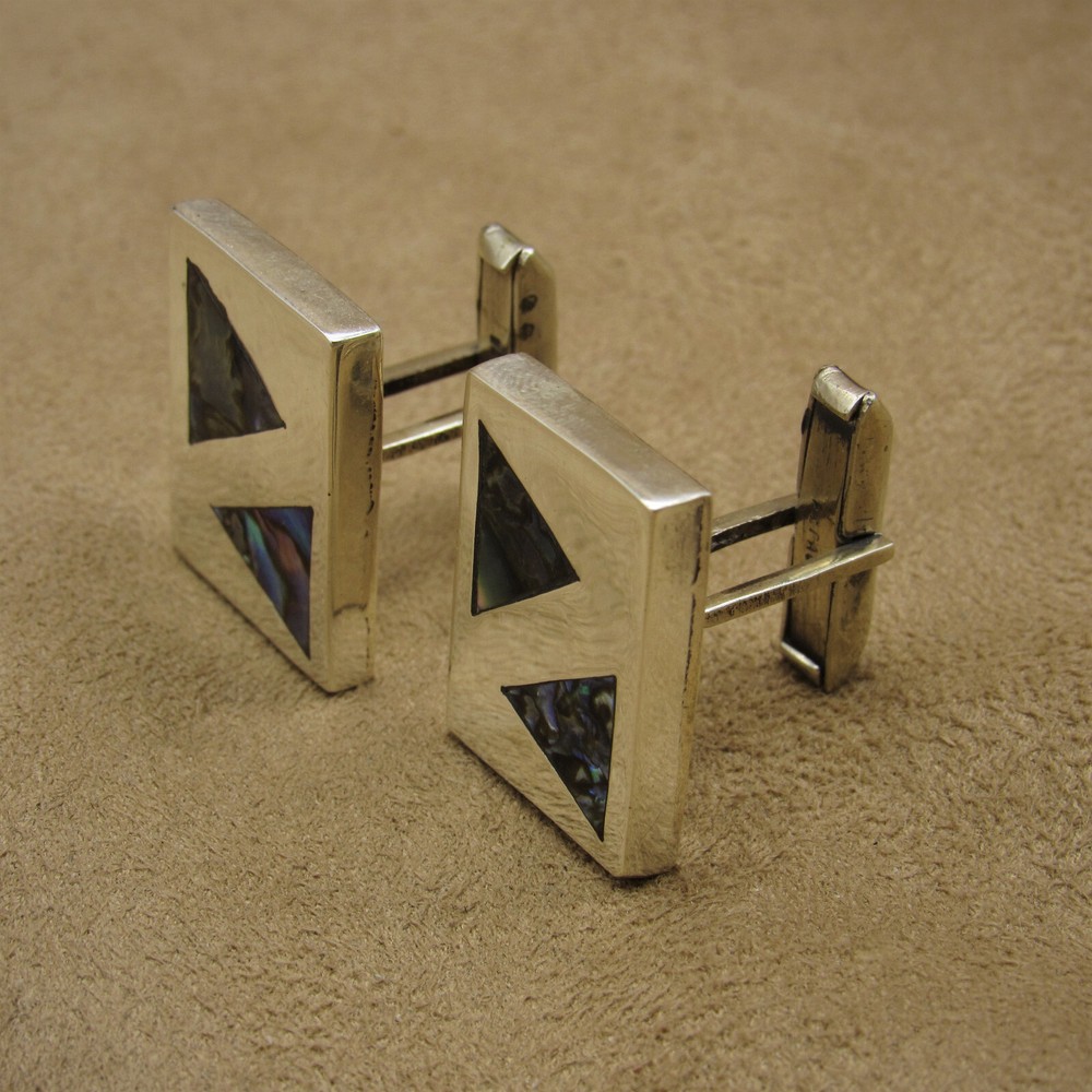 Sterling Silver and Abalone Cuff Links from Mexico