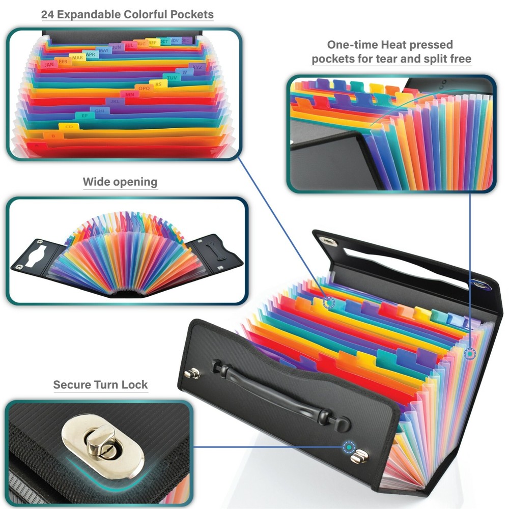 Accordian file folder organizer Expanding File folder Document holder file box