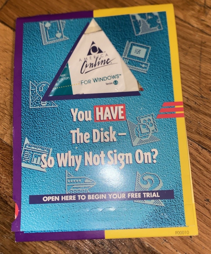 America Online AOL 1996 Version 2.5 For Windows 3.5" Floppy Disk 
