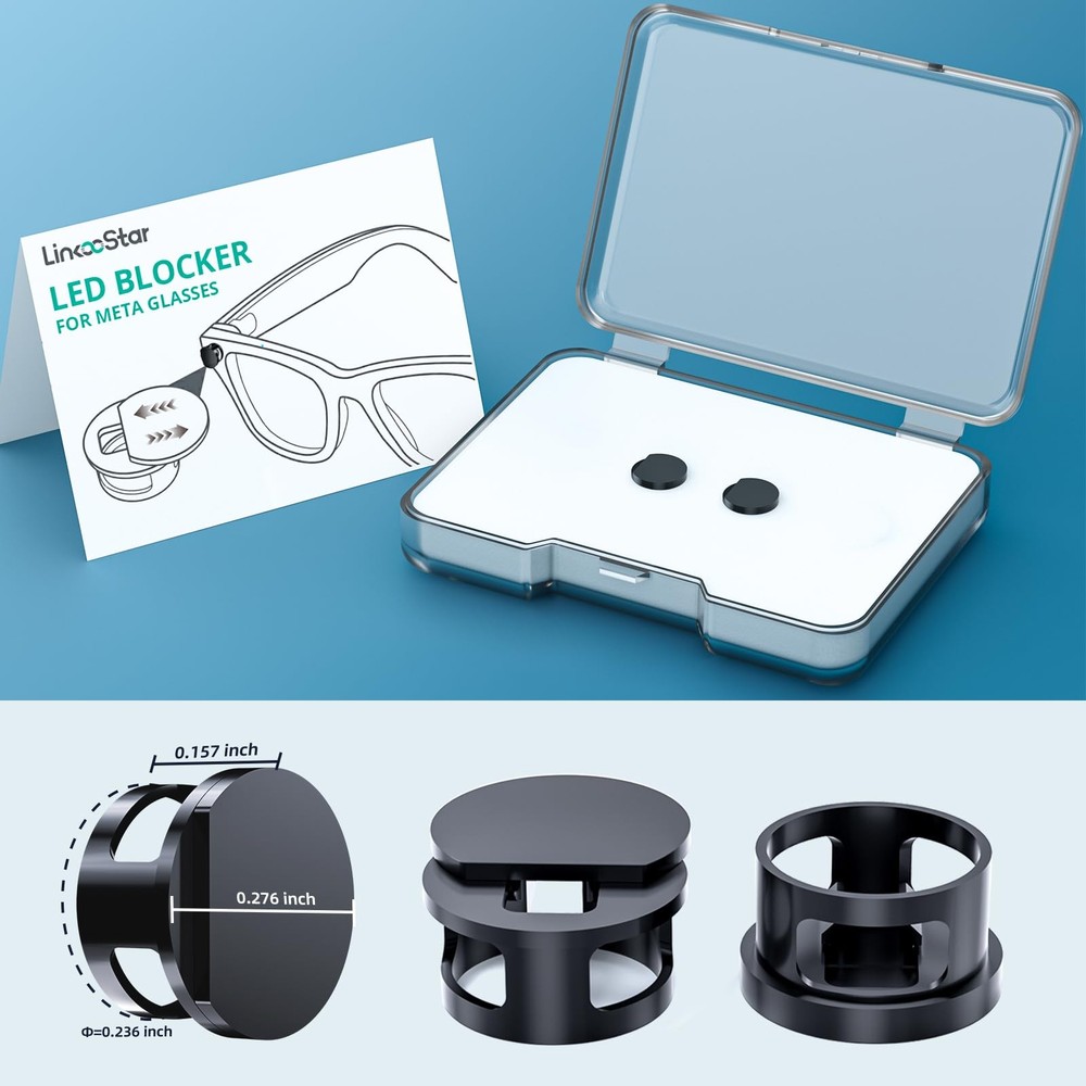 LED Light Blocking Covers for Smart Glasses Adjustable Privacy Flash Shield
