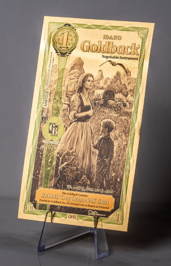 2026 - 1 IDAHO Goldback Aurum Gold Foil Note 1/1000 oz 24kt .999 Fine PRESALE