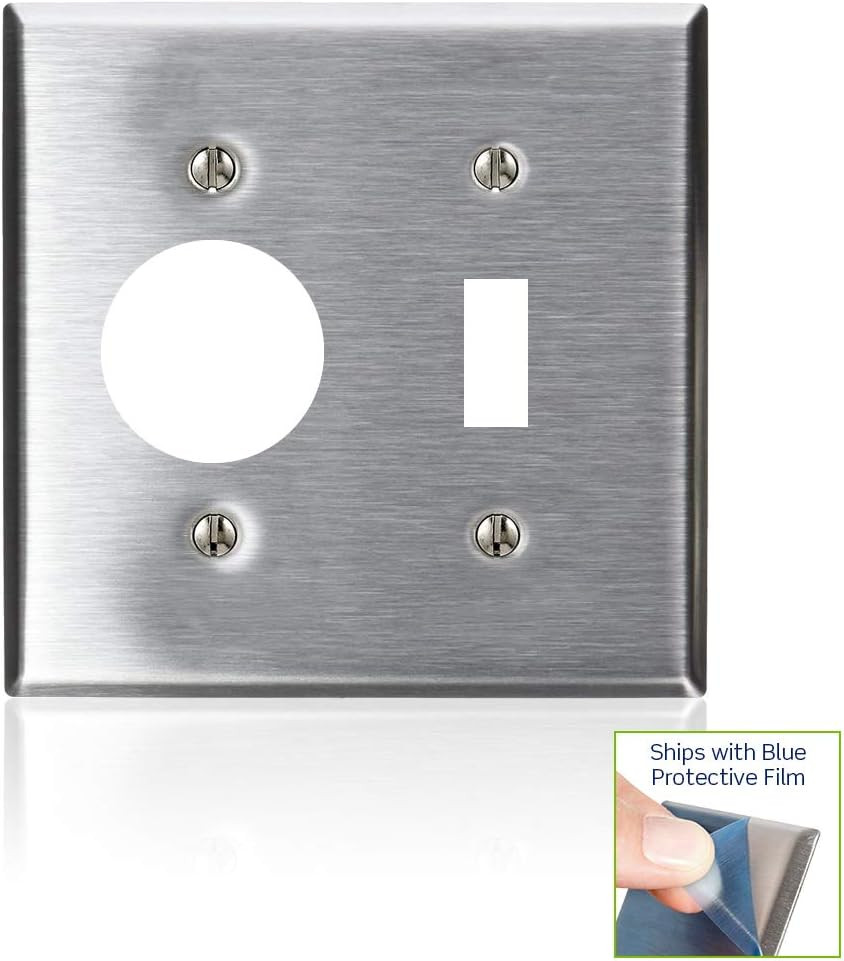 2-Gang 1-Toggle 1-Single 1.406-Inch Diameter, Device Combination Wallplate, Devi
