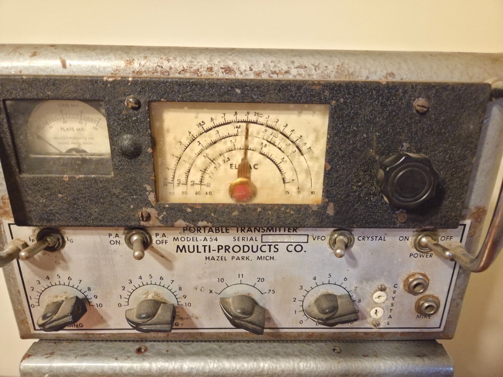 ELMAC A-54 Portable Transmitter Multi-Products Co Hazel Park MI Ham Radio Untest