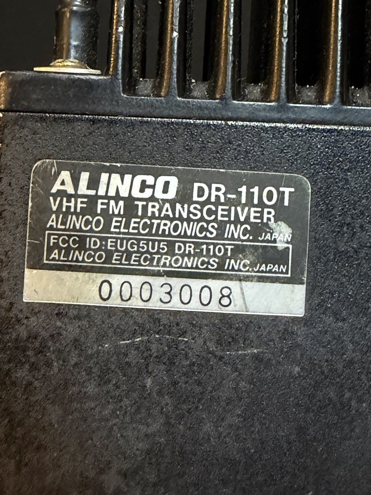 Vintage Alinco DR-110 VHF FM Transceiver & Microphone UNTESTED