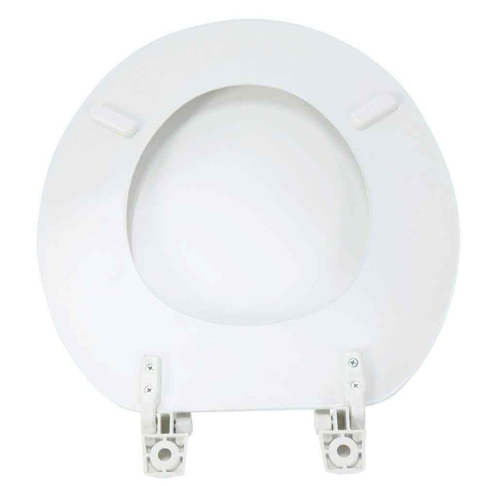 NEW Round Closed Front Enameled Wood Toilet Seat in White Durable & Wood Finish