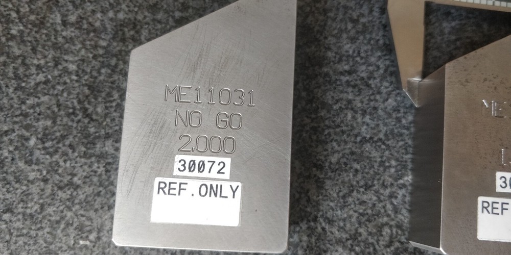 Master Gage Block 2" + 1.990" Go & No Go Set ~ Large solid pieces