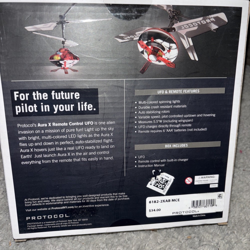 Protocol Aura X remote control ufo Red New