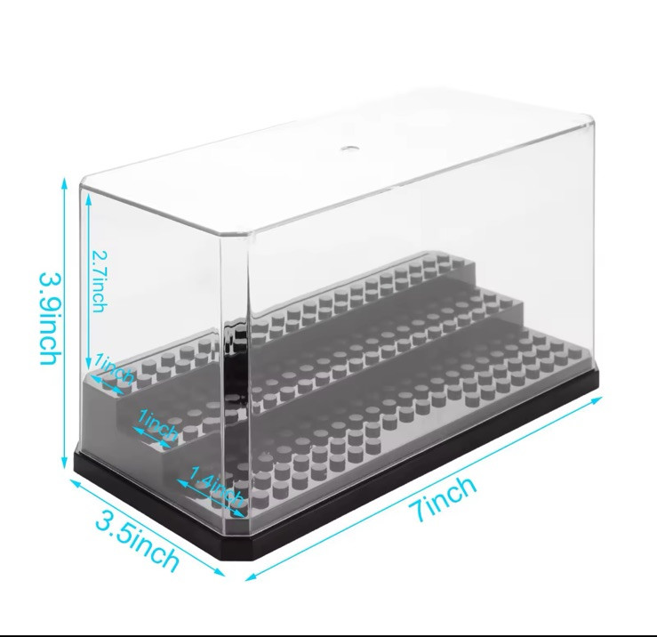 New! - Clear Display Case For Lego Minifigures Black Base Stackable 3-Steps