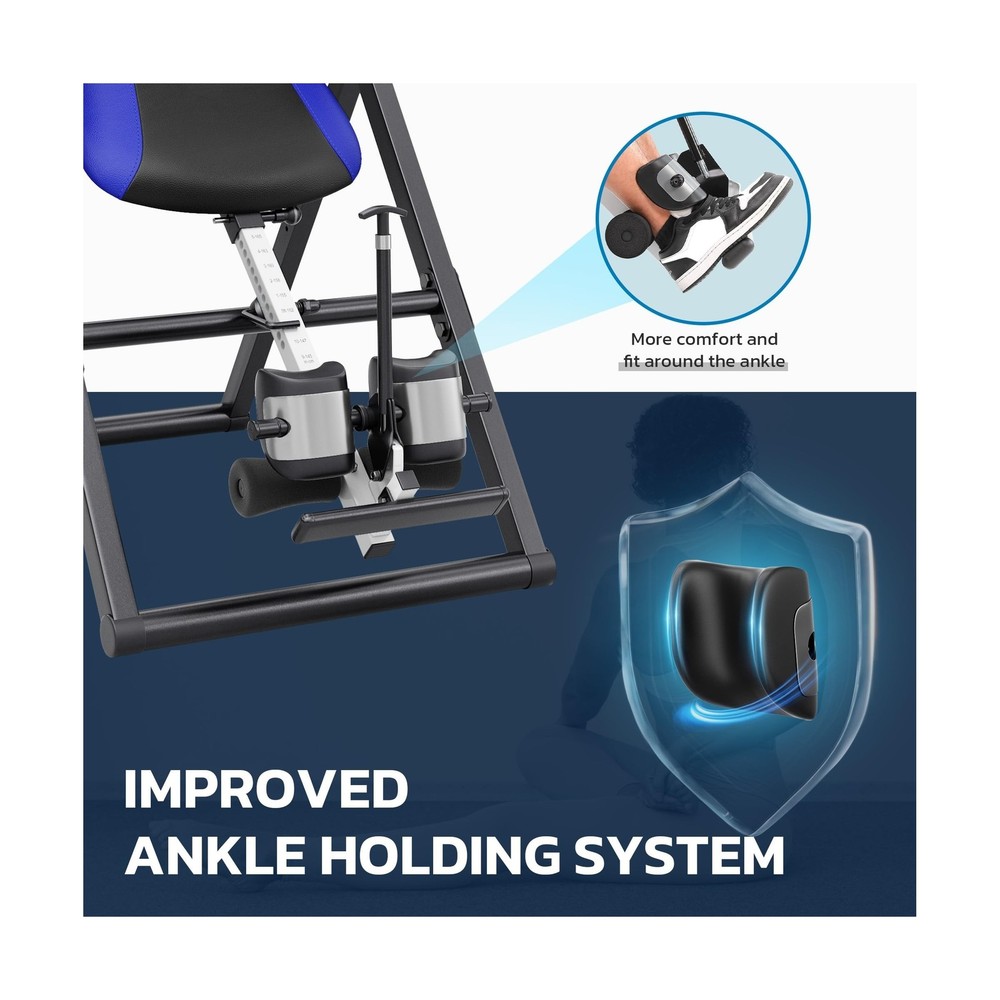 YOLEO Inversion Table for Back Pain 2026 Foldable Inversion Table w/ Removabl...