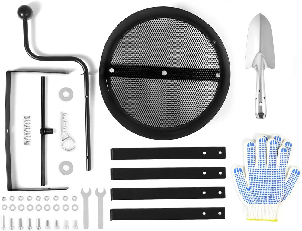 13" Rotary Soil Sifter Compost Sieve, Efficient 1/5 Inch Mesh,Durable Constructi